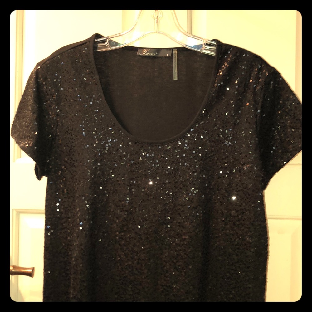 Kiara Women’s Large Black Sequined Top
